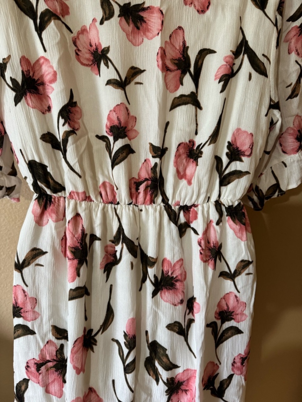 Ces Femme White Mini Dress with Pink Floral Print - Picture 10 of 12